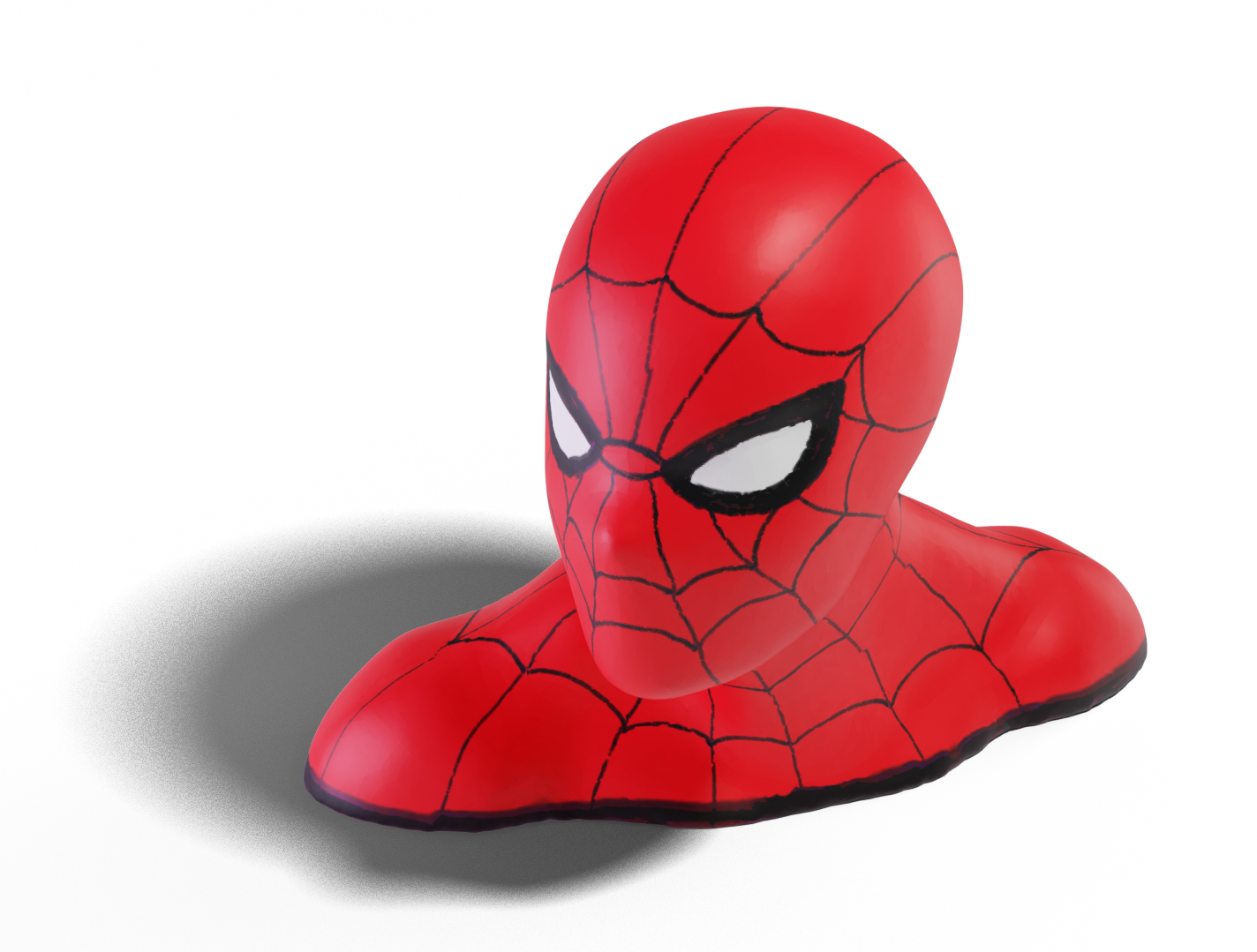 Textured spiderman bust, texture drawn using mimicry